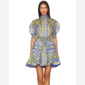 ZIMMERMANN Raie lantern floral-print minidress